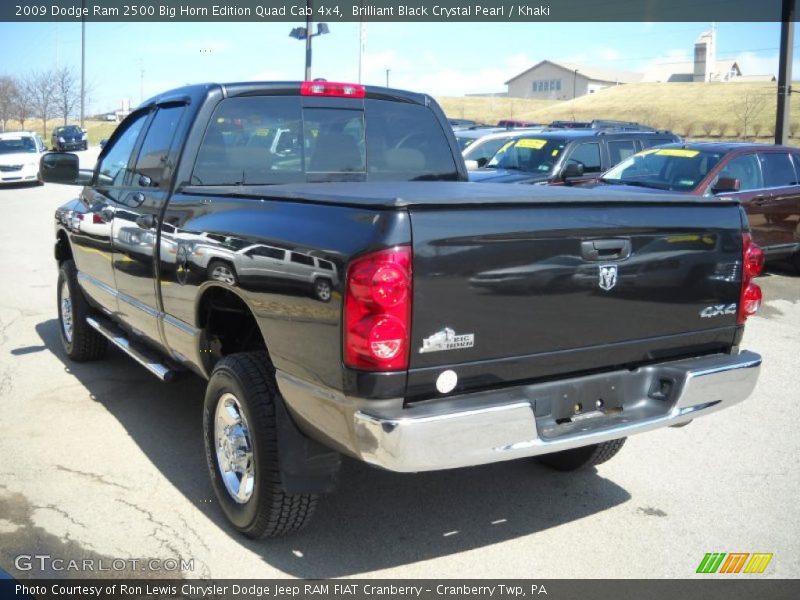 Brilliant Black Crystal Pearl / Khaki 2009 Dodge Ram 2500 Big Horn Edition Quad Cab 4x4