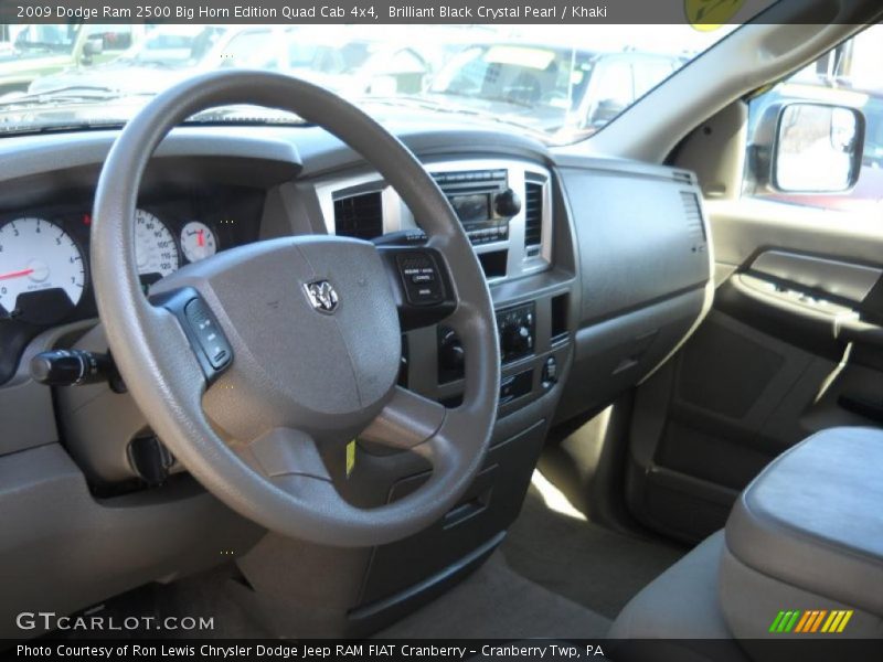 Brilliant Black Crystal Pearl / Khaki 2009 Dodge Ram 2500 Big Horn Edition Quad Cab 4x4