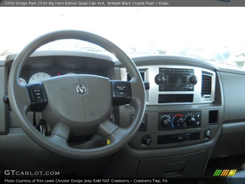 Brilliant Black Crystal Pearl / Khaki 2009 Dodge Ram 2500 Big Horn Edition Quad Cab 4x4