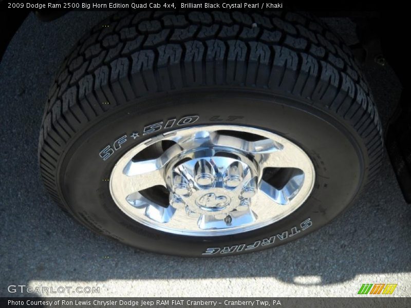 Brilliant Black Crystal Pearl / Khaki 2009 Dodge Ram 2500 Big Horn Edition Quad Cab 4x4