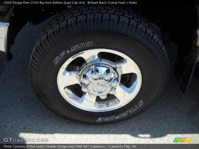 Brilliant Black Crystal Pearl / Khaki 2009 Dodge Ram 2500 Big Horn Edition Quad Cab 4x4