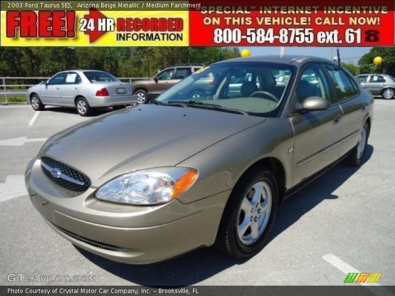 Arizona Beige Metallic / Medium Parchment 2003 Ford Taurus SES