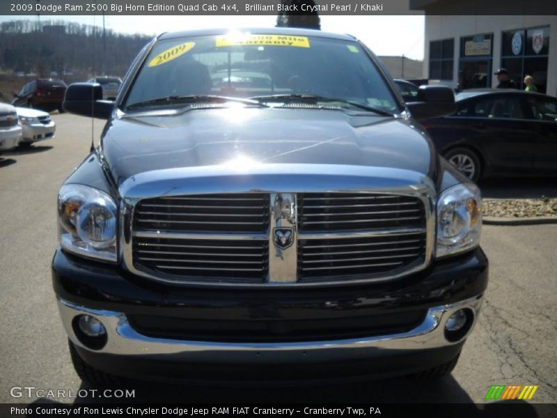 Brilliant Black Crystal Pearl / Khaki 2009 Dodge Ram 2500 Big Horn Edition Quad Cab 4x4