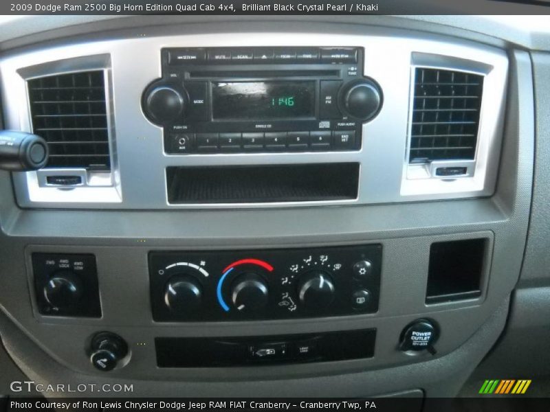 Brilliant Black Crystal Pearl / Khaki 2009 Dodge Ram 2500 Big Horn Edition Quad Cab 4x4