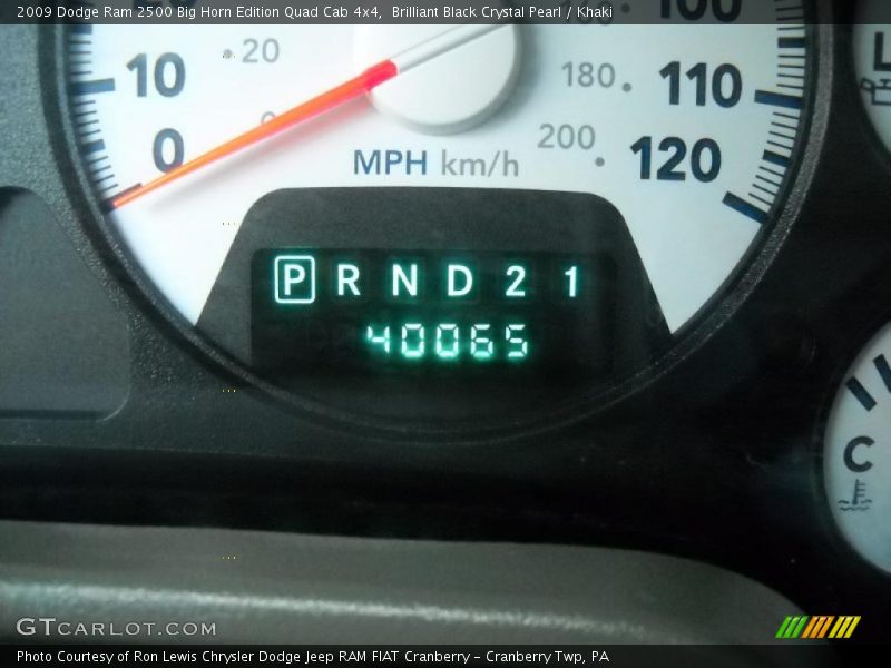 Brilliant Black Crystal Pearl / Khaki 2009 Dodge Ram 2500 Big Horn Edition Quad Cab 4x4
