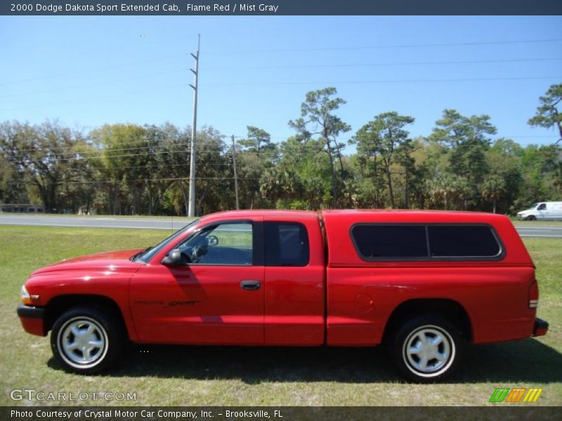 Flame Red / Mist Gray 2000 Dodge Dakota Sport Extended Cab