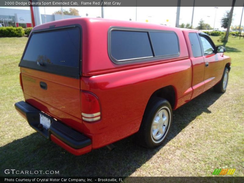 Flame Red / Mist Gray 2000 Dodge Dakota Sport Extended Cab