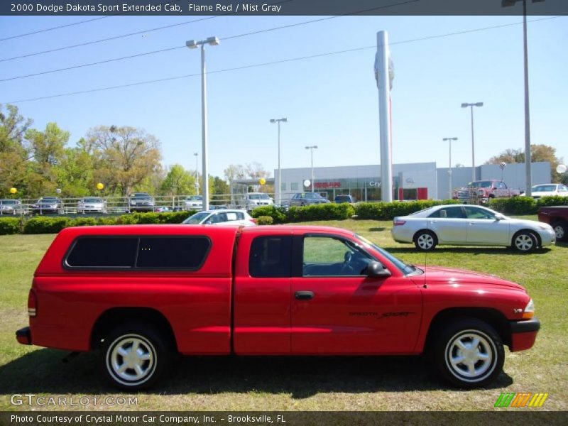 Flame Red / Mist Gray 2000 Dodge Dakota Sport Extended Cab