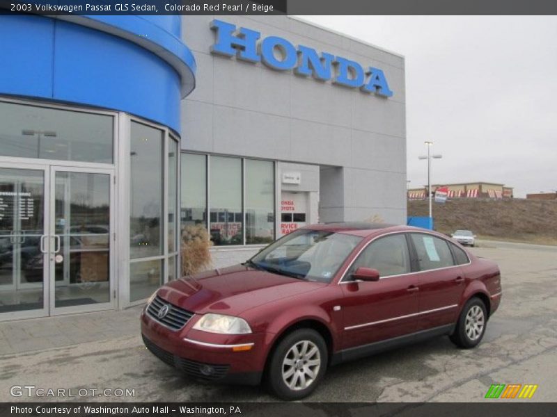 Colorado Red Pearl / Beige 2003 Volkswagen Passat GLS Sedan