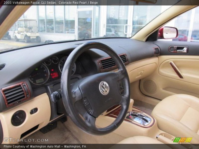 Colorado Red Pearl / Beige 2003 Volkswagen Passat GLS Sedan