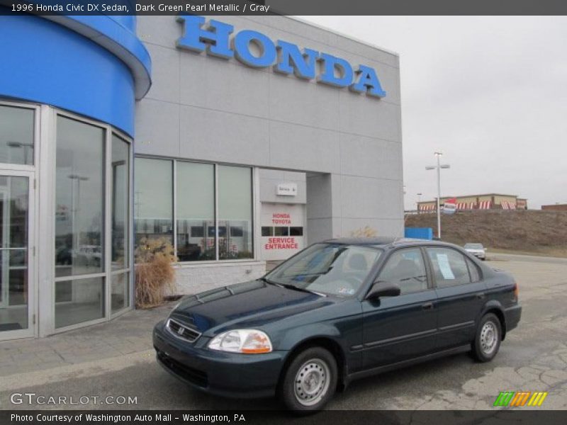 Dark Green Pearl Metallic / Gray 1996 Honda Civic DX Sedan