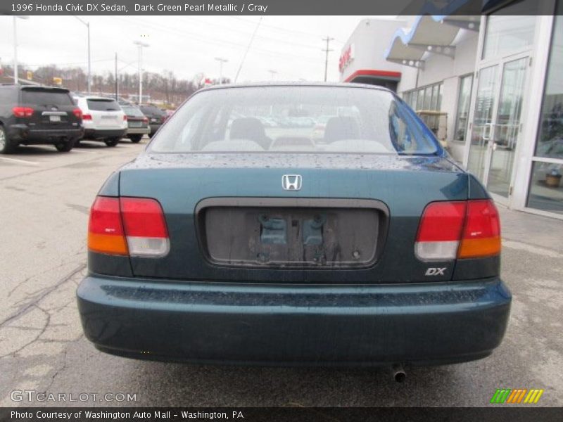 Dark Green Pearl Metallic / Gray 1996 Honda Civic DX Sedan