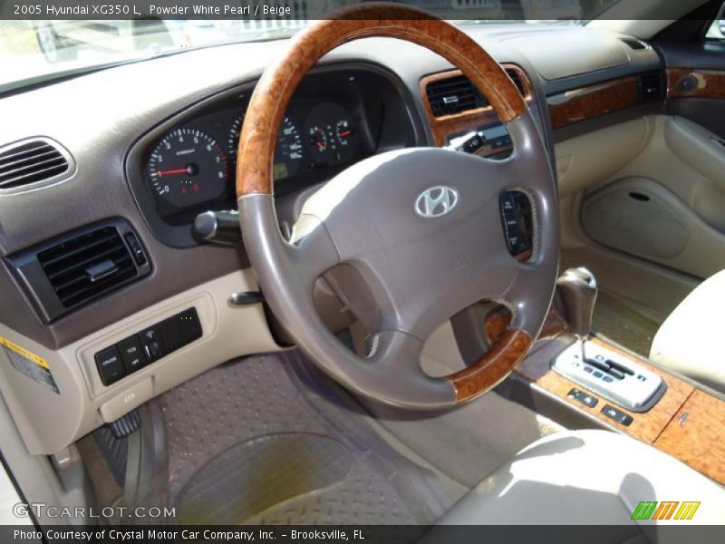 Powder White Pearl / Beige 2005 Hyundai XG350 L