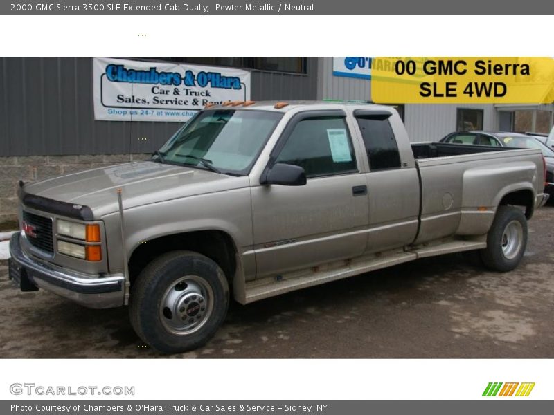 Pewter Metallic / Neutral 2000 GMC Sierra 3500 SLE Extended Cab Dually