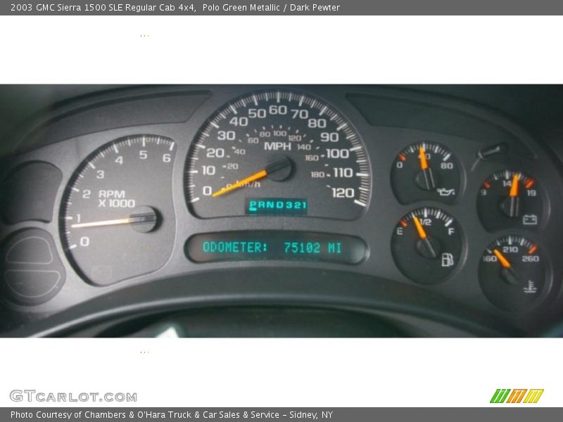 Polo Green Metallic / Dark Pewter 2003 GMC Sierra 1500 SLE Regular Cab 4x4
