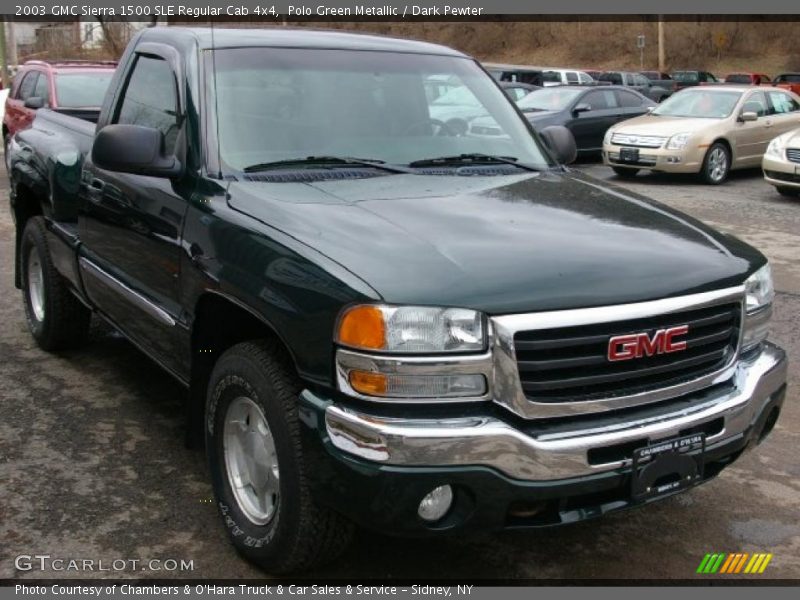 Polo Green Metallic / Dark Pewter 2003 GMC Sierra 1500 SLE Regular Cab 4x4