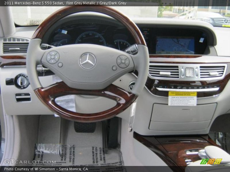 Flint Grey Metallic / Grey/Dark Grey 2011 Mercedes-Benz S 550 Sedan