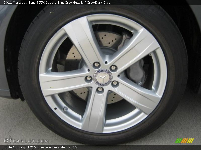 Flint Grey Metallic / Grey/Dark Grey 2011 Mercedes-Benz S 550 Sedan