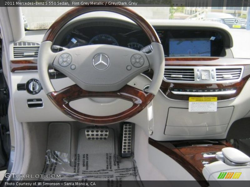 Flint Grey Metallic / Grey/Dark Grey 2011 Mercedes-Benz S 550 Sedan