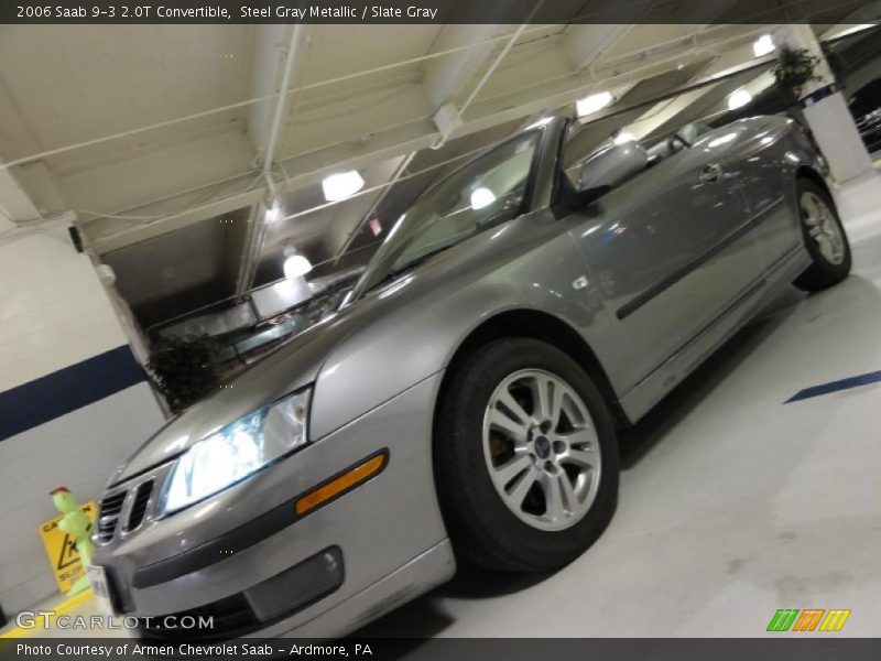 Steel Gray Metallic / Slate Gray 2006 Saab 9-3 2.0T Convertible