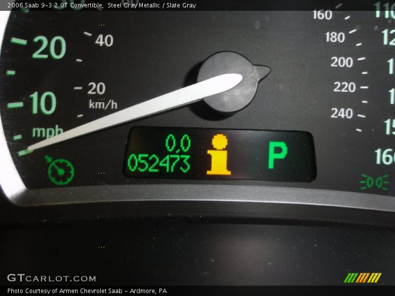 Steel Gray Metallic / Slate Gray 2006 Saab 9-3 2.0T Convertible