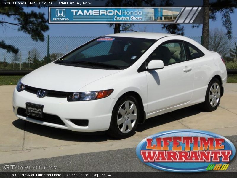 Taffeta White / Ivory 2008 Honda Civic LX Coupe