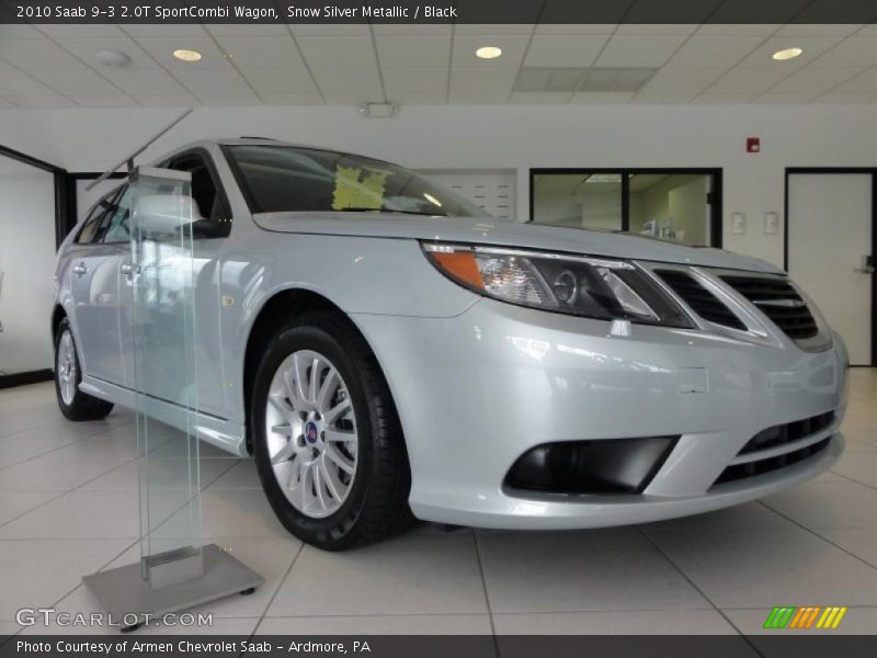 Snow Silver Metallic / Black 2010 Saab 9-3 2.0T SportCombi Wagon