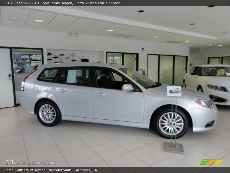 Snow Silver Metallic / Black 2010 Saab 9-3 2.0T SportCombi Wagon