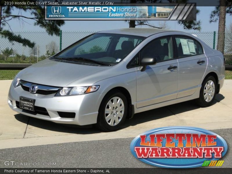 Alabaster Silver Metallic / Gray 2010 Honda Civic DX-VP Sedan
