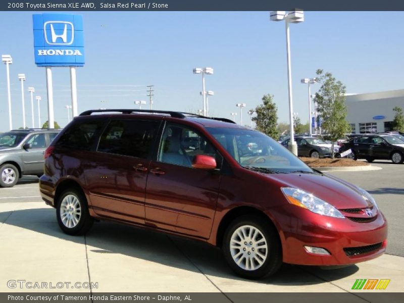 Salsa Red Pearl / Stone 2008 Toyota Sienna XLE AWD