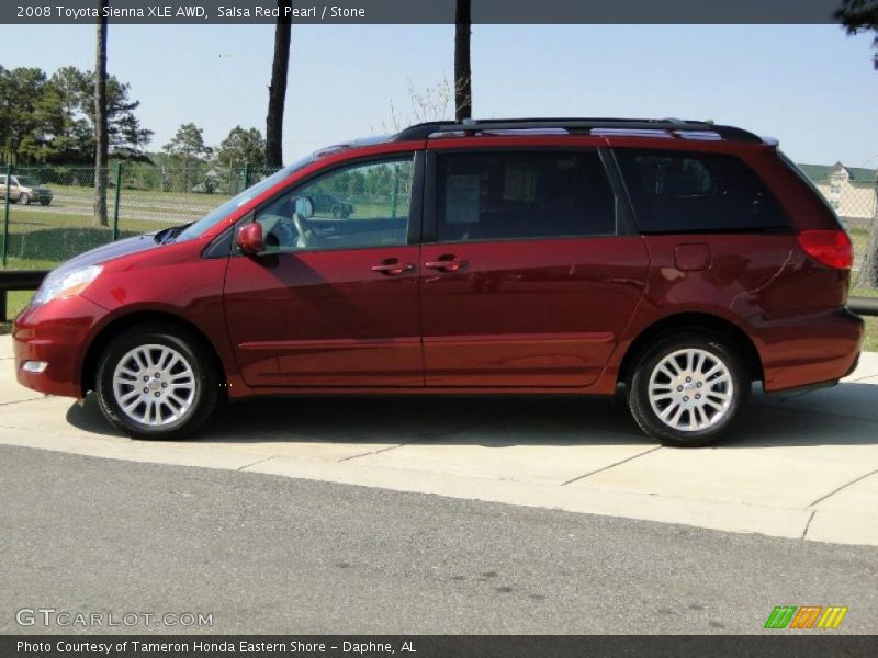 Salsa Red Pearl / Stone 2008 Toyota Sienna XLE AWD