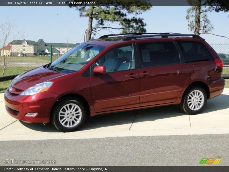 Salsa Red Pearl / Stone 2008 Toyota Sienna XLE AWD