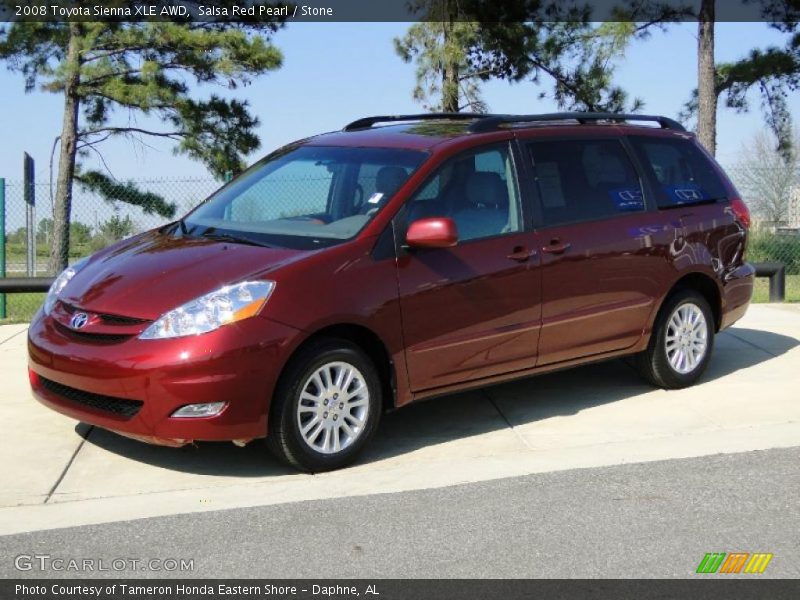 Salsa Red Pearl / Stone 2008 Toyota Sienna XLE AWD