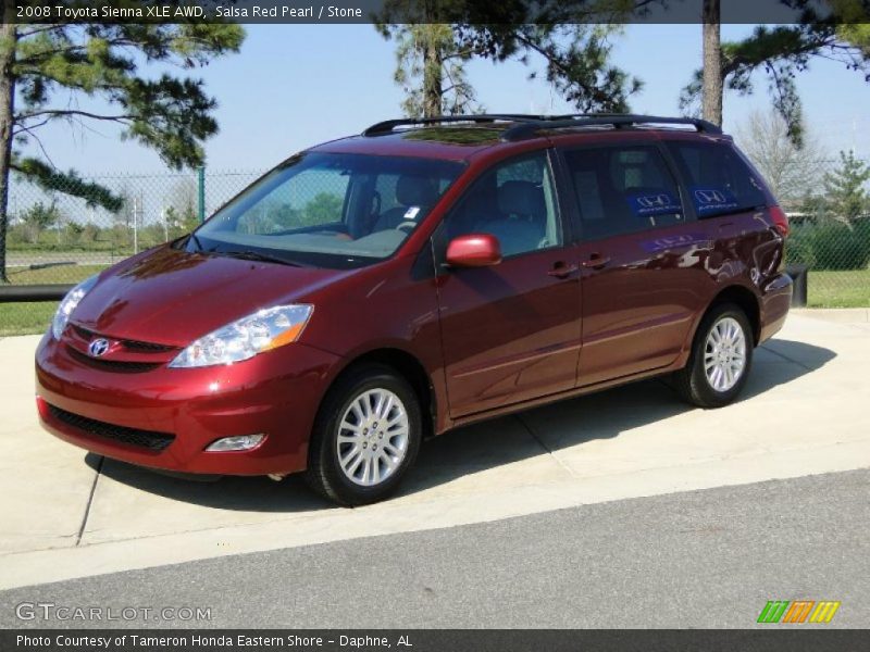 Salsa Red Pearl / Stone 2008 Toyota Sienna XLE AWD