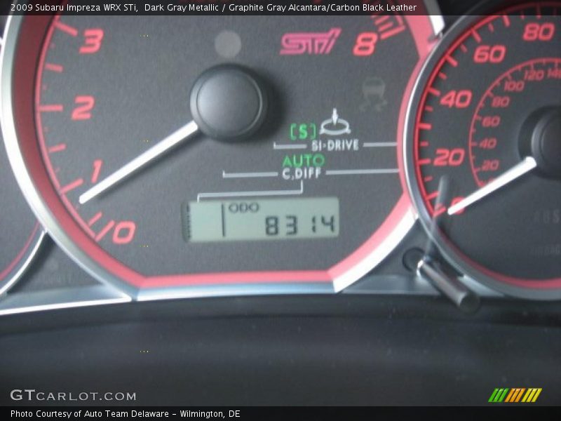 Dark Gray Metallic / Graphite Gray Alcantara/Carbon Black Leather 2009 Subaru Impreza WRX STi