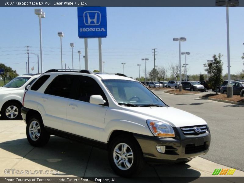 Clear White / Black 2007 Kia Sportage EX V6