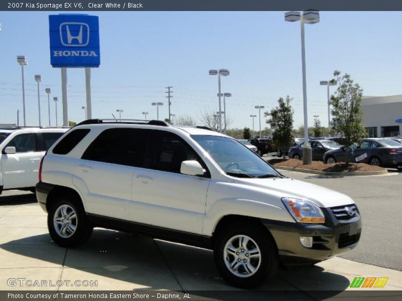 Clear White / Black 2007 Kia Sportage EX V6