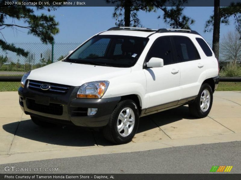 Clear White / Black 2007 Kia Sportage EX V6