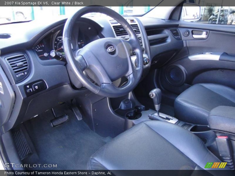 Clear White / Black 2007 Kia Sportage EX V6