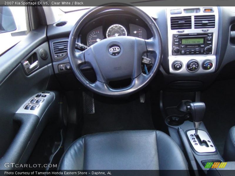 Clear White / Black 2007 Kia Sportage EX V6