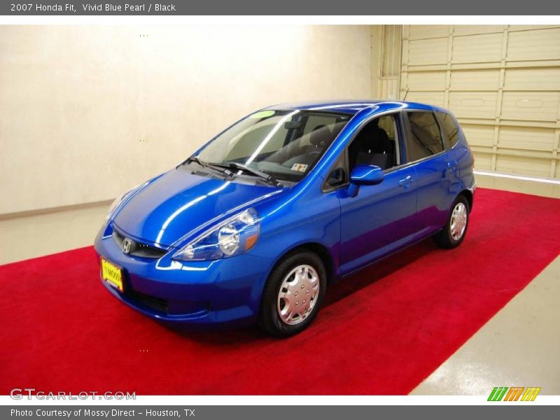 Vivid Blue Pearl / Black 2007 Honda Fit