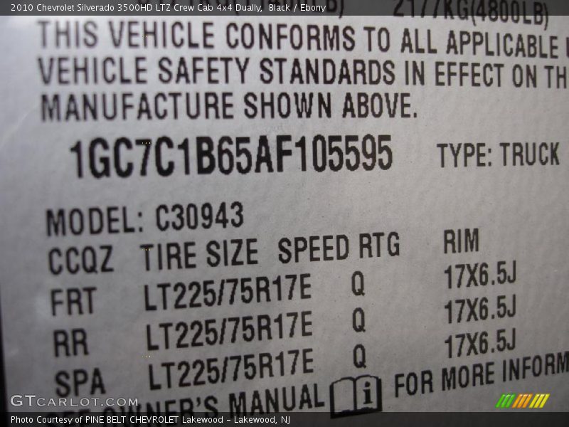 Black / Ebony 2010 Chevrolet Silverado 3500HD LTZ Crew Cab 4x4 Dually