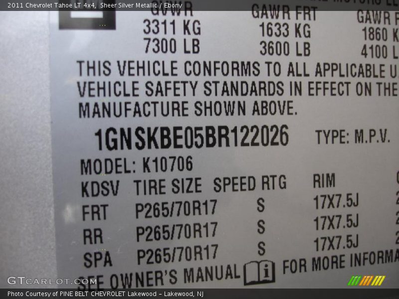 Sheer Silver Metallic / Ebony 2011 Chevrolet Tahoe LT 4x4