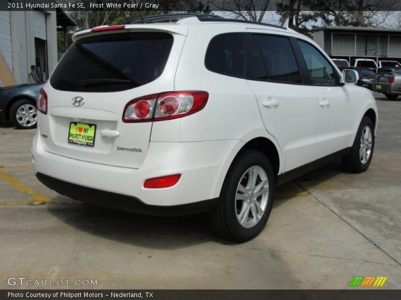 Frost White Pearl / Gray 2011 Hyundai Santa Fe SE