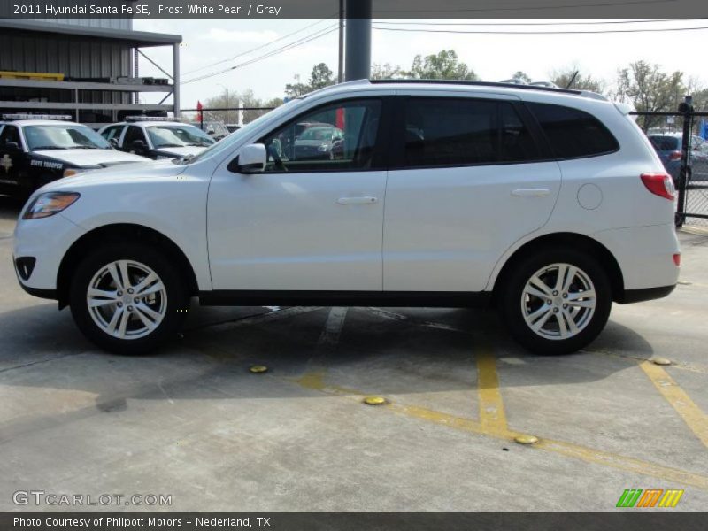 Frost White Pearl / Gray 2011 Hyundai Santa Fe SE