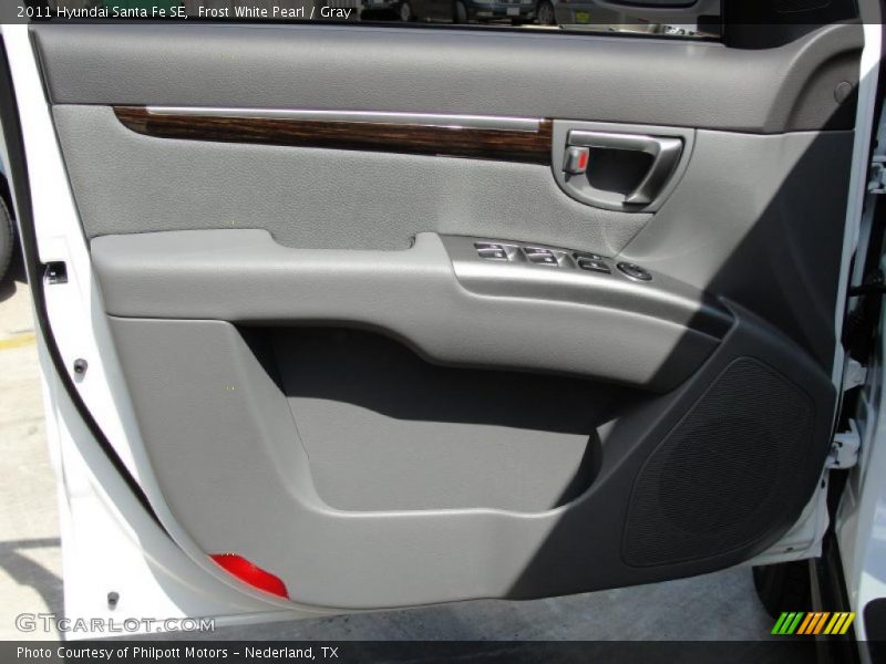Frost White Pearl / Gray 2011 Hyundai Santa Fe SE