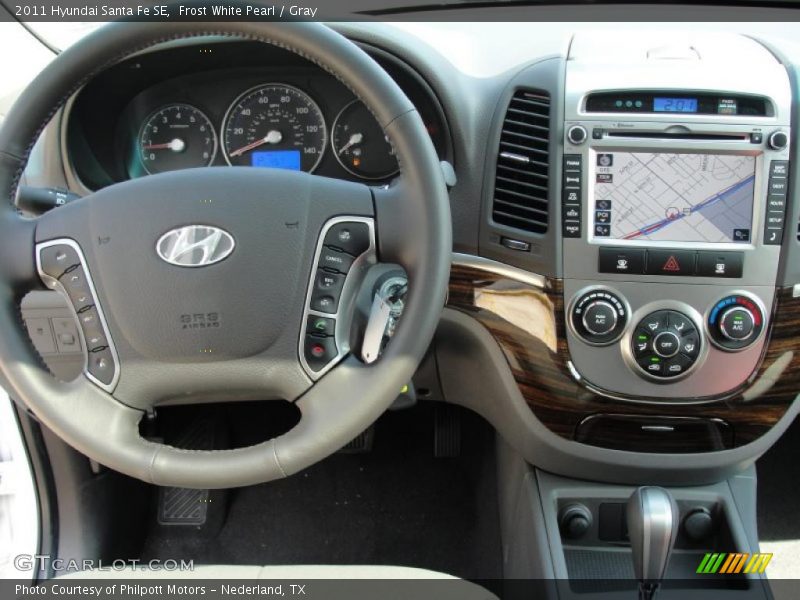 Frost White Pearl / Gray 2011 Hyundai Santa Fe SE