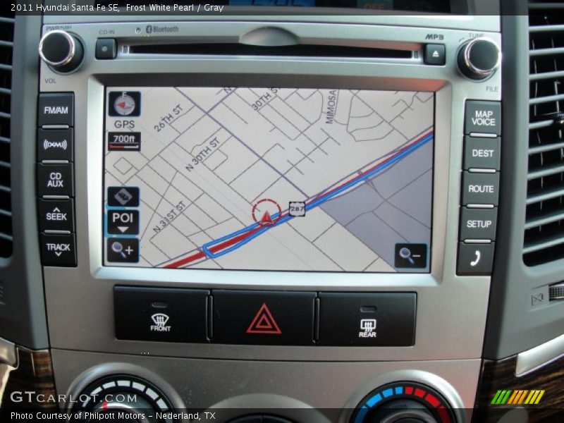 Frost White Pearl / Gray 2011 Hyundai Santa Fe SE