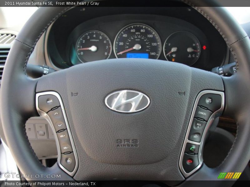 Frost White Pearl / Gray 2011 Hyundai Santa Fe SE