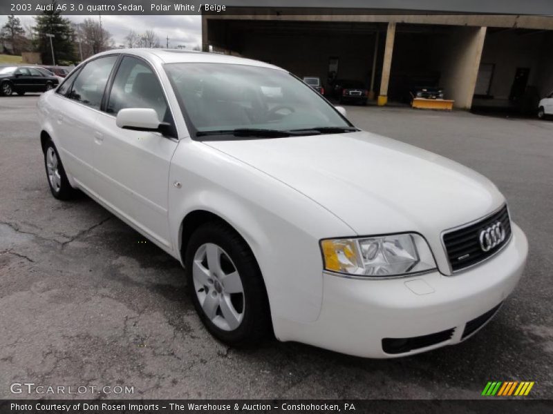 Polar White / Beige 2003 Audi A6 3.0 quattro Sedan